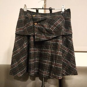 Navy Asymmetrical Mini Skirt from Japan